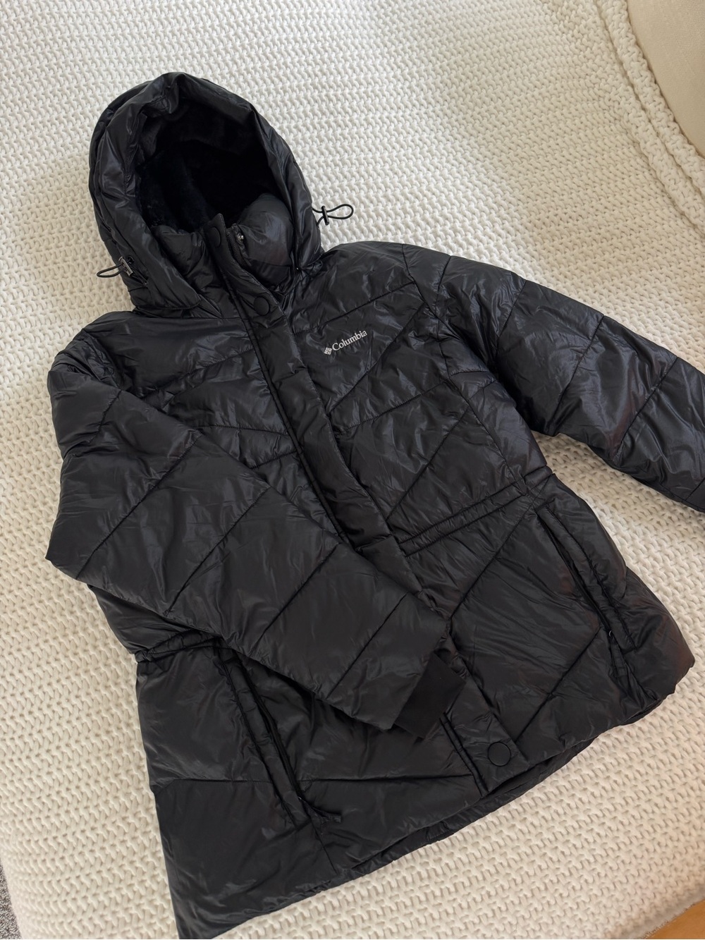 Columbia Black Hooded Puffer Coat
